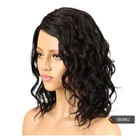 Unisex Star Fashion 1B 2 4 Casual Stage Street Real Hair Homogeneous And Oblique Long Curly Hair Side Bangs Wigs sku image 8