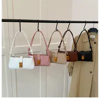 Women's Pu Leather Solid Color Streetwear Square Zipper Lock Clasp Shoulder Bag main image 1