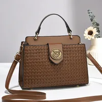 New Style Style Texted Western Style  Solid Color Square Crossbody Shoulder Bag Portable Large Capacity Women's Bag Woven Pattern main image 5