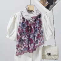 Women's Retro Vacation Beach Flower Polyester Scarf main image 4