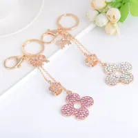 New Style Four Leaf Clover Alloy Women's Bag Pendant Keychain main image 3