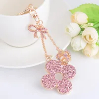 New Style Four Leaf Clover Alloy Women's Bag Pendant Keychain sku image 2