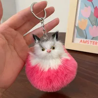 Korean Style Cat Alloy Unisex Bag Pendant Keychain sku image 1