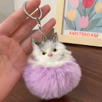 Korean Style Cat Alloy Unisex Bag Pendant Keychain sku image 2