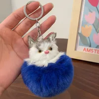 Korean Style Cat Alloy Unisex Bag Pendant Keychain sku image 3