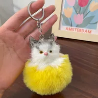 Korean Style Cat Alloy Unisex Bag Pendant Keychain sku image 5