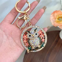 European Style Modern Style Owl Alloy Unisex Keychain sku image 4