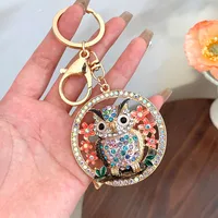 European Style Modern Style Owl Alloy Unisex Keychain sku image 5