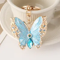 European Style Butterfly Alloy Women's Bag Pendant Keychain sku image 2