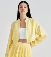 Sport Style Solid Color SZ Woven Standing Collar Active Tops Coat sku image 12