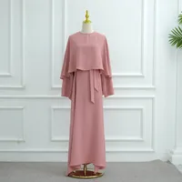 Women's Adults Solid Color Lace-Up Abaya sku image 1