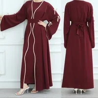 Women's Adults Solid Color Bowknot Abaya main image 5
