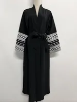 Women's Adults Color Block Lace-Up Abaya sku image 4