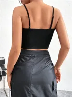 Women's Adults Camisole Tank Tops Hollow Out Casual Sexy Solid Color main image 5
