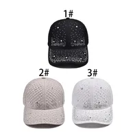 Unisex Glam Streetwear Shiny Diamonds Curved Eaves Baseball Cap main image 2