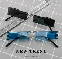 Basic Modern Style Simple Style Square Ac Tinted Lenses Square Frameless Glasses main image 1