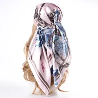 Women's IG Style Casual Pastoral Oil Painting Satin Silk Scarf Kerchief Bandanas main image 2