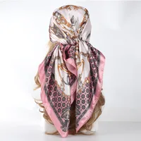 Women's IG Style Casual Pastoral Oil Painting Satin Silk Scarf Kerchief Bandanas sku image 4