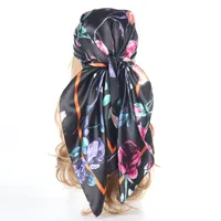 Women's IG Style Casual Pastoral Oil Painting Satin Silk Scarf Kerchief Bandanas sku image 5