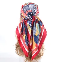 Women's IG Style Casual Pastoral Oil Painting Satin Silk Scarf Kerchief Bandanas sku image 6