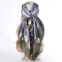 Women's IG Style Casual Pastoral Oil Painting Satin Silk Scarf Kerchief Bandanas sku image 7