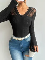 Women's T-shirt Long Sleeve T-Shirts Casual Elegant Basic Solid Color sku image 10