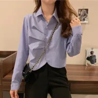 Women's Blouse Long Sleeve Blouses Casual Simple Style Stripe main image 2