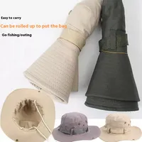 Summer Fisherman Hat Double-Sided Fabric Storage And Carrying Boonie Hat Summer Outdoor Travel Fishing Big Brim Sun Hat main image 2