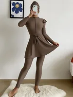 Women's Solid Color 4 Pieces Set Swimwear sku image 3
