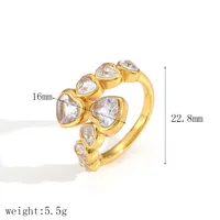 IG Style Geometric 304 Stainless Steel Plating 18K Gold Plated Women's Rings main image 4