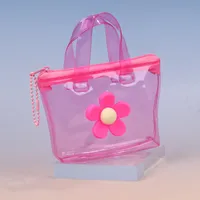 Women's Solid Color Flower Plush Zipper sku image 1