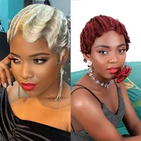 Women's Classical Casual Real Hair Side Fringe Short Curly Hair Wigs main image 4