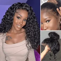 Women's Exotic Casual Holiday Prom Real Hair Homogeneous And Oblique Long Curly Hair Wigs sku image 3