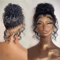 Women's Exotic Casual Holiday Prom Real Hair Homogeneous And Oblique Long Curly Hair Wigs main image 4