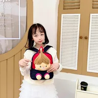 Kid'S Nylon Cartoon Color Block Cute Square Zipper Functional Backpack sku image 3