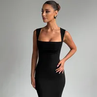 Women's Sheath Dress Elegant Classic Style Strap Solid Color Sleeveless Solid Color Maxi Long Dress Daily Party main image 1
