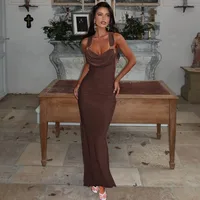 Women's Trumpet Dress Elegant Strap Sleeveless Solid Color Maxi Long Dress Party Tea Party main image 1