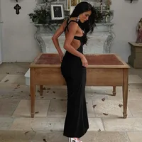 Women's Trumpet Dress Elegant Strap Sleeveless Solid Color Maxi Long Dress Party Tea Party main image 3