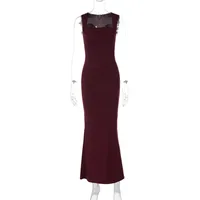 Women's Sheath Dress Elegant Classic Style Strap Solid Color Sleeveless Solid Color Maxi Long Dress Daily Party sku image 2