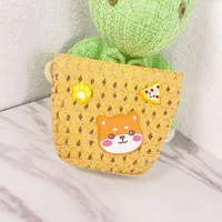 Kid'S Straw Animal Cartoon Cute Square Zipper Shoulder Bag main image 5