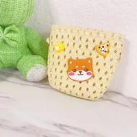 Kid'S Straw Animal Cartoon Cute Square Zipper Shoulder Bag sku image 3