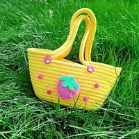 Women's Cotton Strawberry Vacation Square Zipper Handbag main image 3