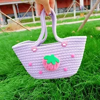 Women's Cotton Strawberry Vacation Square Zipper Handbag main image 5