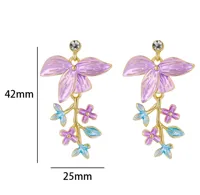 1 Pair Elegant Flower Plating Zinc Alloy Drop Earrings main image 2