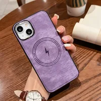 For Apple 14pro Max Phone Case Solid Color Premium Magnetic Holster Iphone13 Anti-Fingerprint Protective Case main image 3
