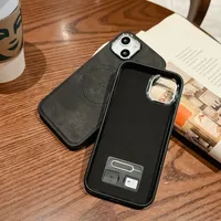 For Apple 14pro Max Phone Case Solid Color Premium Magnetic Holster Iphone13 Anti-Fingerprint Protective Case main image 4