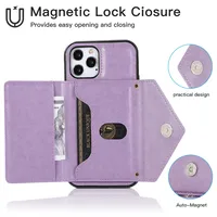 New For IPhone Card Leather Case 13 Lady Crossbody X With Lanyard Bag Phone Case Simple Korean Ins Style main image 5