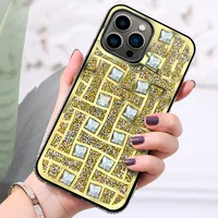 Zhichen Foreign Trade New Big Brand Applicable Mobile Phone Shell For IPhone 13Promax Maze Rhinestone Side With Diamond Protective Cover main image 4