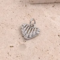 Casual Vacation Red Heart Flower Copper Handmade Polishing Enamel Zircon 18K Gold Plated White Gold Plated DIY Jewelry Accessories main image 4