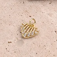 Casual Vacation Red Heart Flower Copper Handmade Polishing Enamel Zircon 18K Gold Plated White Gold Plated DIY Jewelry Accessories main image 5